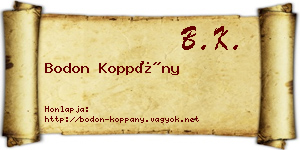 Bodon Koppány névjegykártya